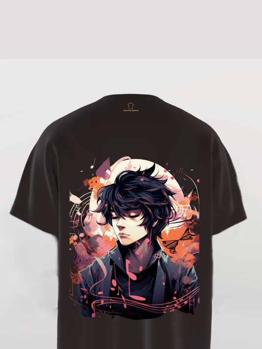 Anime Spirit – Black T-Shirt with Artistic Anime Design